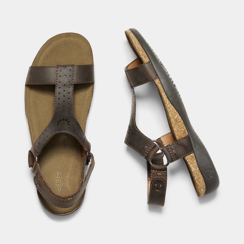 Keen Kaci Ana T-strap - Kadın Sandalet - Çikolata - Türkiye (624735ROL)